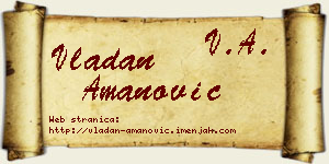 Vladan Amanović vizit kartica